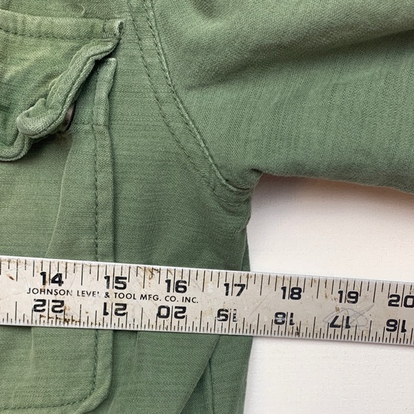 Free People size small jacket military green trench academia 80s retro patch - Picture 8 of 12